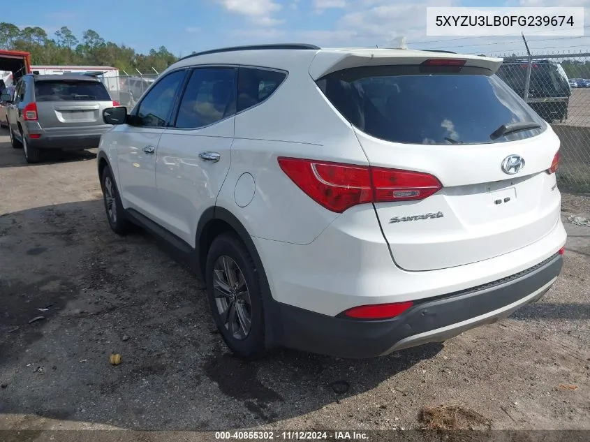 2015 Hyundai Santa Fe Sport 2.4L VIN: 5XYZU3LB0FG239674 Lot: 40855302