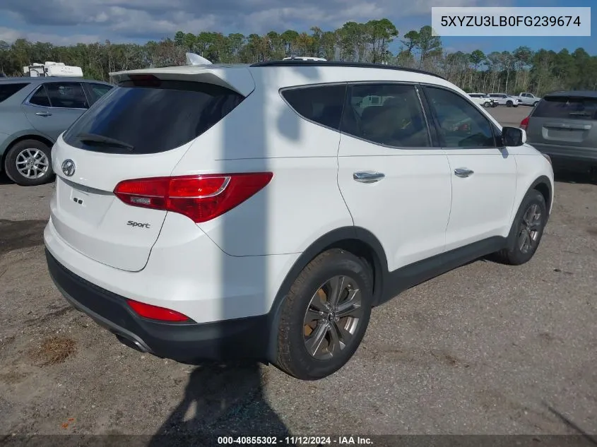 2015 Hyundai Santa Fe Sport 2.4L VIN: 5XYZU3LB0FG239674 Lot: 40855302