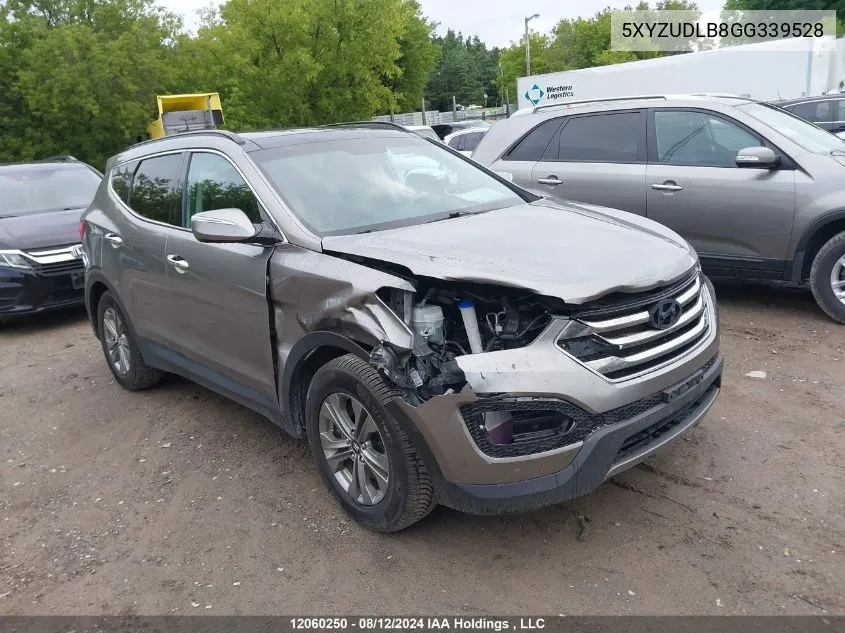 2016 Hyundai Santa Fe VIN: 5XYZUDLB8GG339528 Lot: 12060250