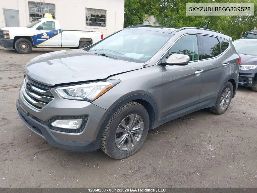 2016 Hyundai Santa Fe VIN: 5XYZUDLB8GG339528 Lot: 12060250