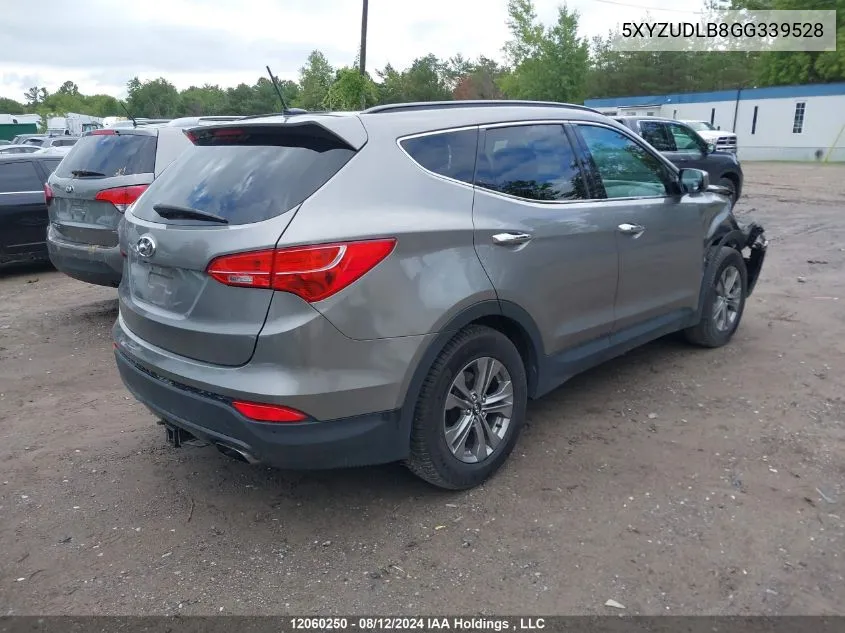 2016 Hyundai Santa Fe VIN: 5XYZUDLB8GG339528 Lot: 12060250