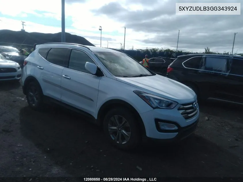 2016 Hyundai Santa Fe Sport VIN: 5XYZUDLB3GG343924 Lot: 12080850