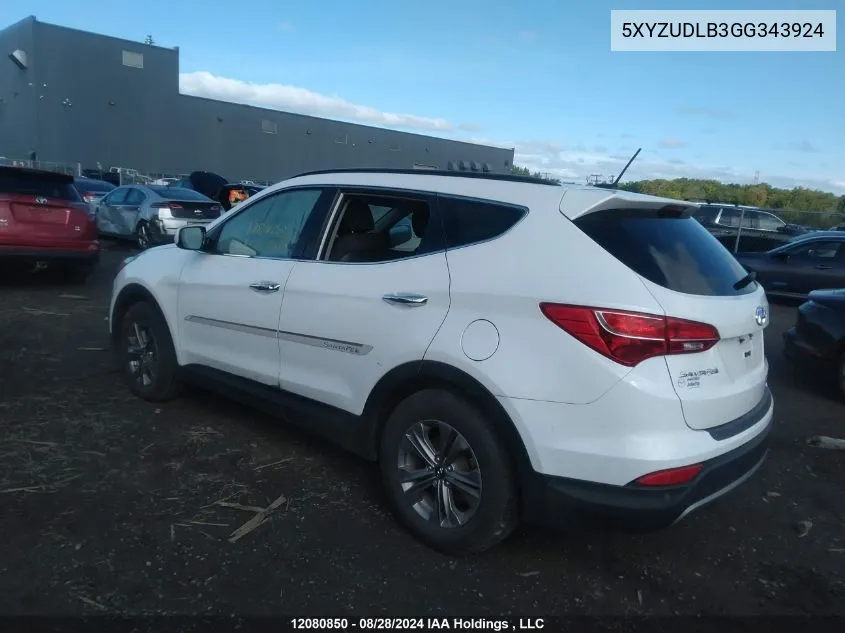 5XYZUDLB3GG343924 2016 Hyundai Santa Fe Sport