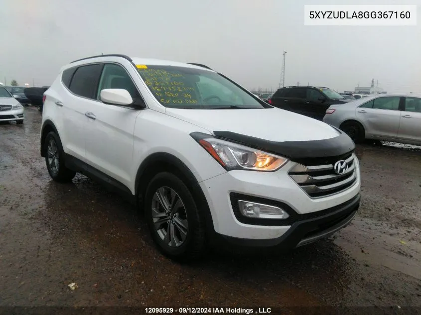 2016 Hyundai Santa Fe Sport VIN: 5XYZUDLA8GG367160 Lot: 12095929