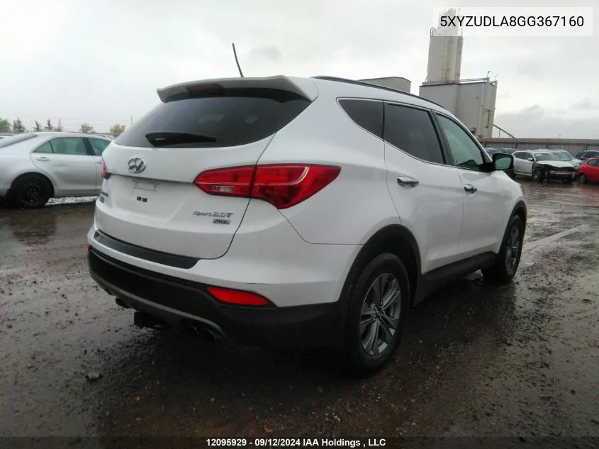 2016 Hyundai Santa Fe Sport VIN: 5XYZUDLA8GG367160 Lot: 12095929