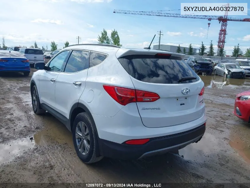 2016 Hyundai Santa Fe Sport VIN: 5XYZUDLA4GG327870 Lot: 12097072