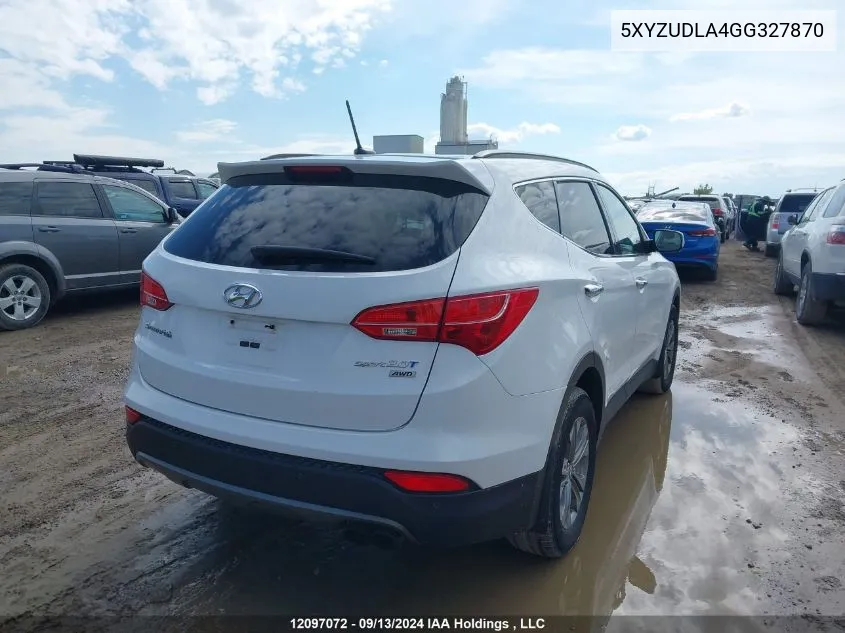 2016 Hyundai Santa Fe Sport VIN: 5XYZUDLA4GG327870 Lot: 12097072