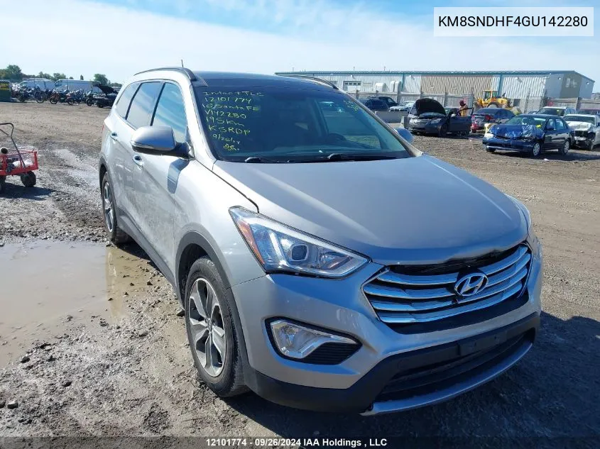 2016 Hyundai Santa Fe VIN: KM8SNDHF4GU142280 Lot: 12101774