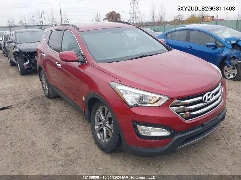 2016 Hyundai Santa Fe Sport 2.4 Premium VIN: 5XYZUDLB2GG311403 Lot: 12138098