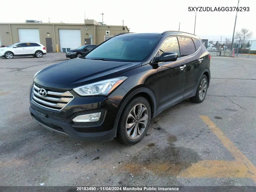 2016 Hyundai Santa Fe Sport 2.0T Se VIN: 5XYZUDLA6GG376293 Lot: 20183490