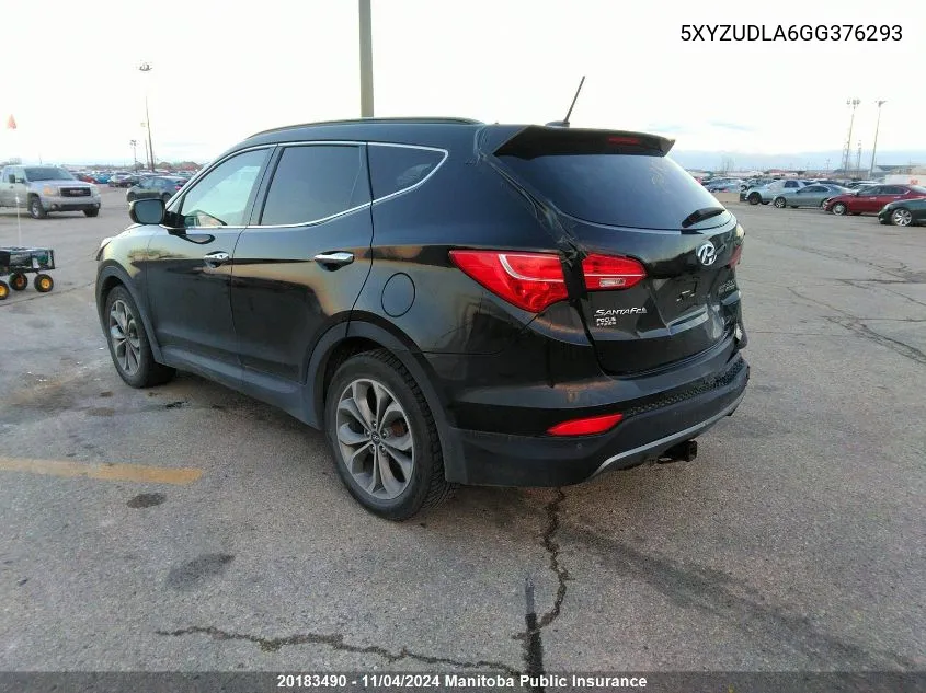 2016 Hyundai Santa Fe Sport 2.0T Se VIN: 5XYZUDLA6GG376293 Lot: 20183490