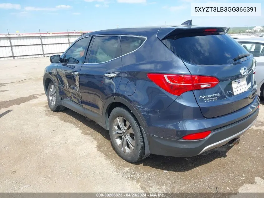 2016 Hyundai Santa Fe Sport 2.4L VIN: 5XYZT3LB3GG366391 Lot: 40383018