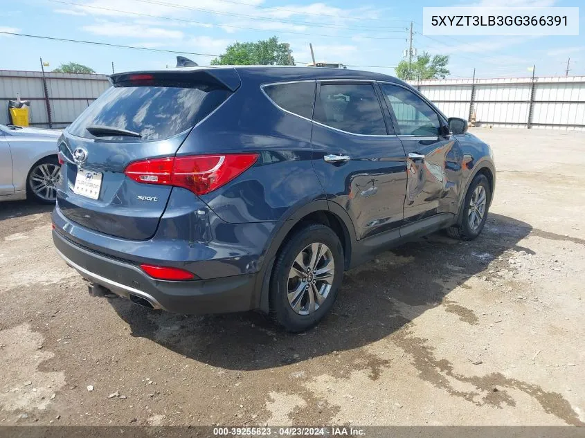 2016 Hyundai Santa Fe Sport 2.4L VIN: 5XYZT3LB3GG366391 Lot: 40383018