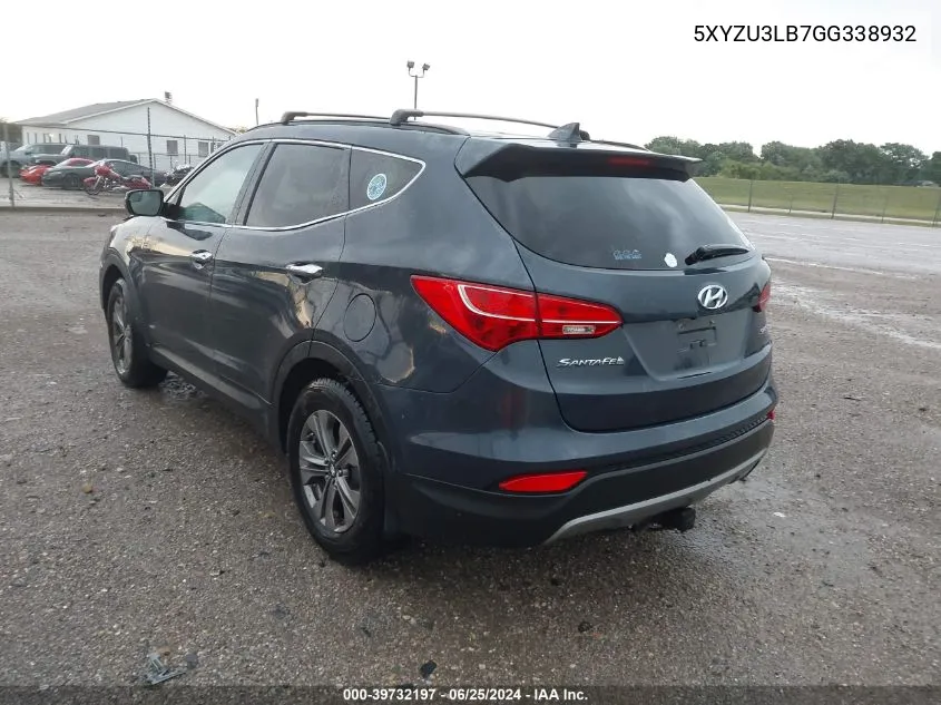 2016 Hyundai Santa Fe Sport 2.4L VIN: 5XYZU3LB7GG338932 Lot: 39732197