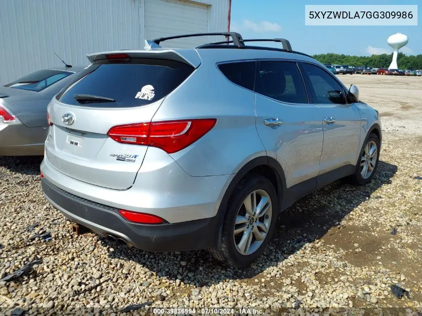 2016 Hyundai Santa Fe Sport 2.0L Turbo VIN: 5XYZWDLA7GG309986 Lot: 39836994