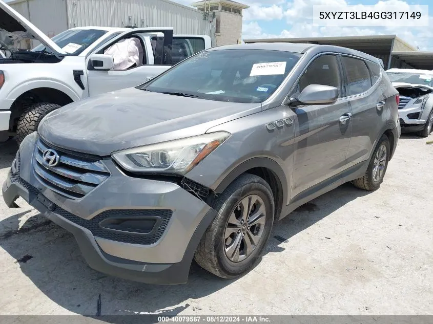 2016 Hyundai Santa Fe Sport 2.4L VIN: 5XYZT3LB4GG317149 Lot: 40079567