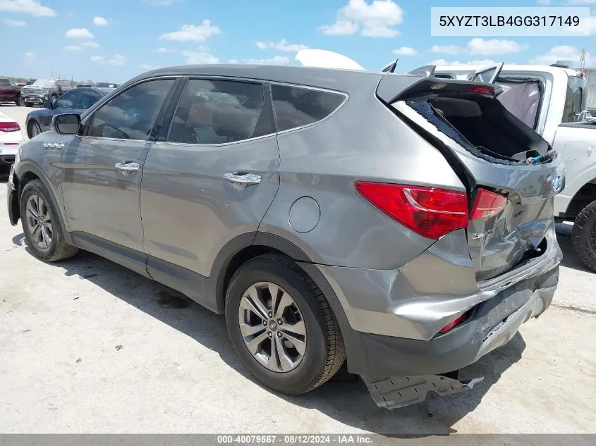 5XYZT3LB4GG317149 2016 Hyundai Santa Fe Sport 2.4L