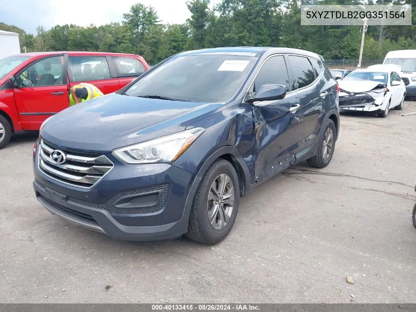 5XYZTDLB2GG351564 2016 Hyundai Santa Fe Sport 2.4L