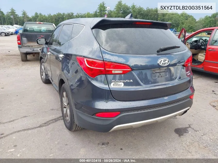 5XYZTDLB2GG351564 2016 Hyundai Santa Fe Sport 2.4L