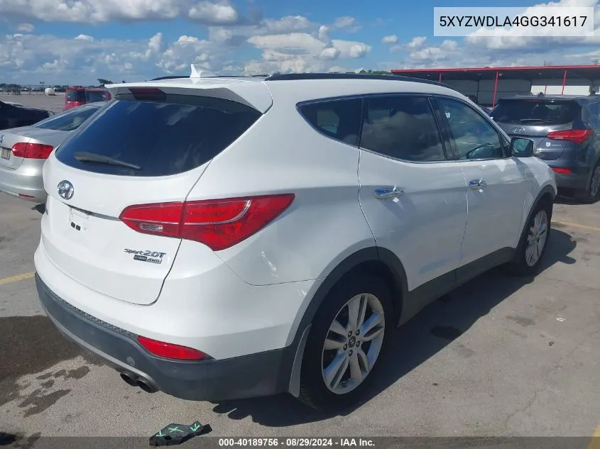 2016 Hyundai Santa Fe Sport 2.0L Turbo VIN: 5XYZWDLA4GG341617 Lot: 40189756