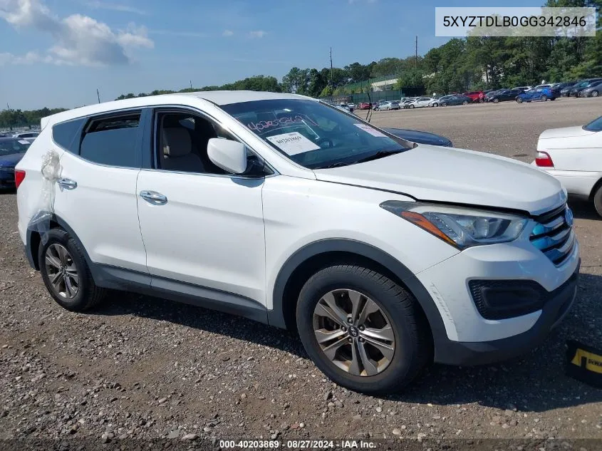 2016 Hyundai Santa Fe Sport 2.4L VIN: 5XYZTDLB0GG342846 Lot: 40203869