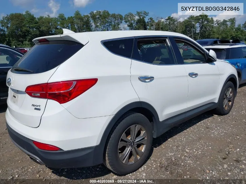 5XYZTDLB0GG342846 2016 Hyundai Santa Fe Sport 2.4L