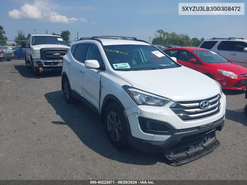 2016 Hyundai Santa Fe Sport 2.4L VIN: 5XYZU3LB3GG308472 Lot: 40222671