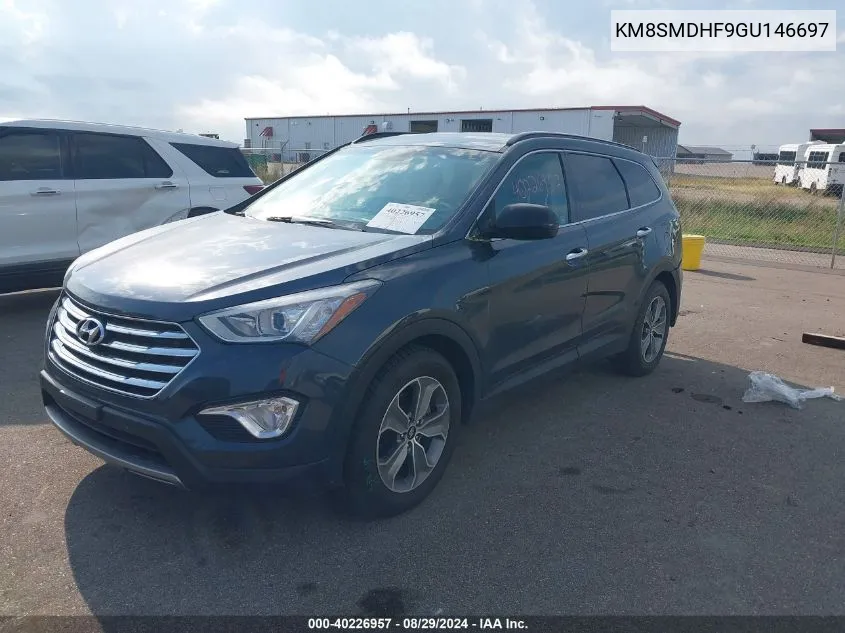 2016 Hyundai Santa Fe Se VIN: KM8SMDHF9GU146697 Lot: 40226957