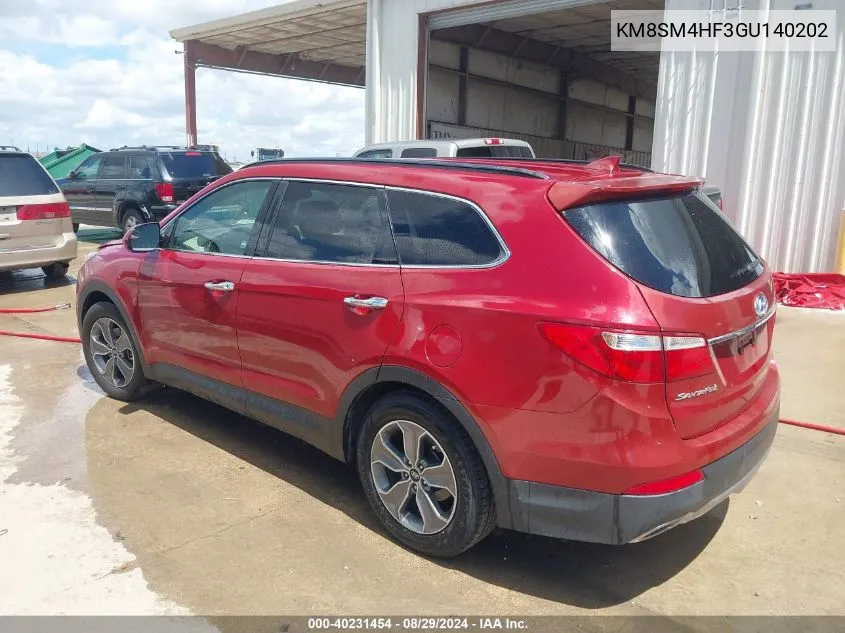 2016 Hyundai Santa Fe Se VIN: KM8SM4HF3GU140202 Lot: 40231454