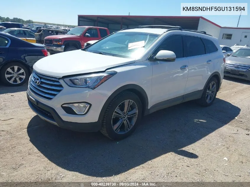 2016 Hyundai Santa Fe Se VIN: KM8SNDHF5GU131594 Lot: 40239730