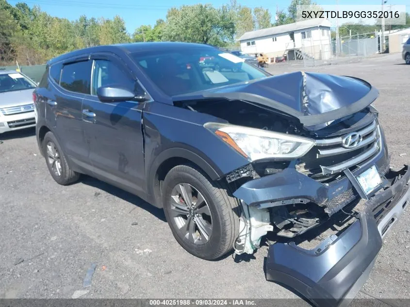 2016 Hyundai Santa Fe Sport 2.4L VIN: 5XYZTDLB9GG352016 Lot: 40251988