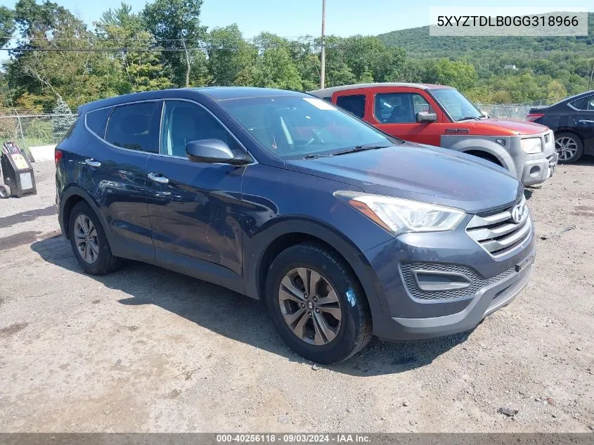 5XYZTDLB0GG318966 2016 Hyundai Santa Fe Sport 2.4L