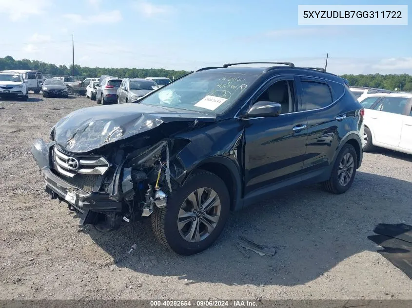 2016 Hyundai Santa Fe Sport 2.4L VIN: 5XYZUDLB7GG311722 Lot: 40282654