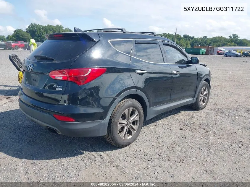 2016 Hyundai Santa Fe Sport 2.4L VIN: 5XYZUDLB7GG311722 Lot: 40282654