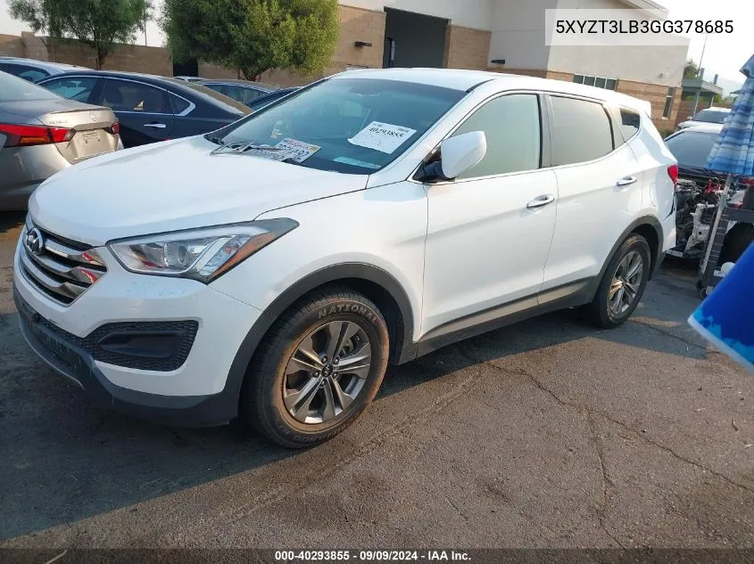 2016 Hyundai Santa Fe Sport 2.4L VIN: 5XYZT3LB3GG378685 Lot: 40293855