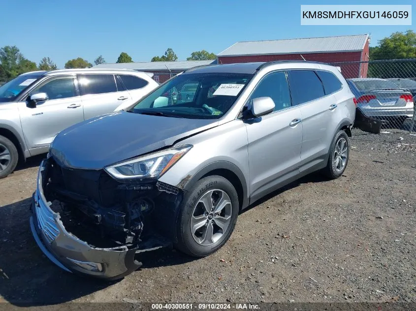 2016 Hyundai Santa Fe Se VIN: KM8SMDHFXGU146059 Lot: 40300551