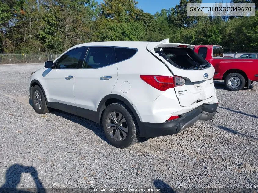 2016 Hyundai Santa Fe Sport 2.4L VIN: 5XYZT3LBXGG349670 Lot: 40324250