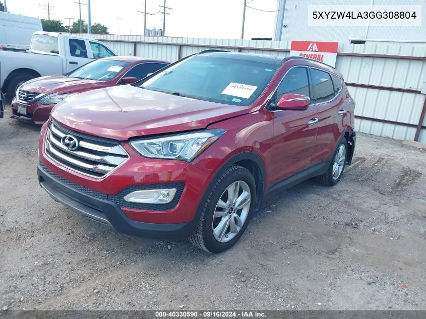 2016 Hyundai Santa Fe Sport 2.0L Turbo VIN: 5XYZW4LA3GG308804 Lot: 40330590