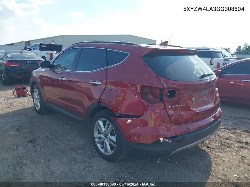 2016 Hyundai Santa Fe Sport 2.0L Turbo VIN: 5XYZW4LA3GG308804 Lot: 40330590