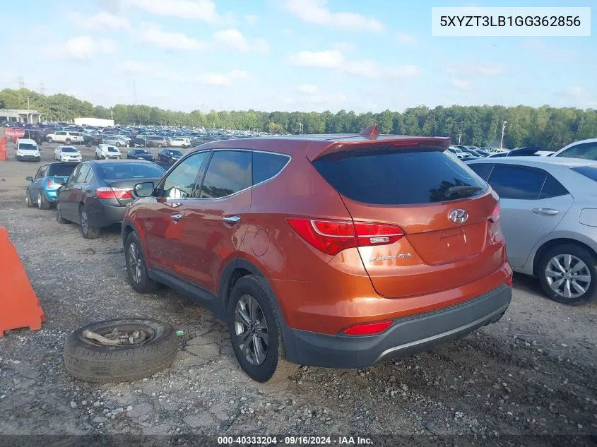 2016 Hyundai Santa Fe Sport 2.4L VIN: 5XYZT3LB1GG362856 Lot: 40333204