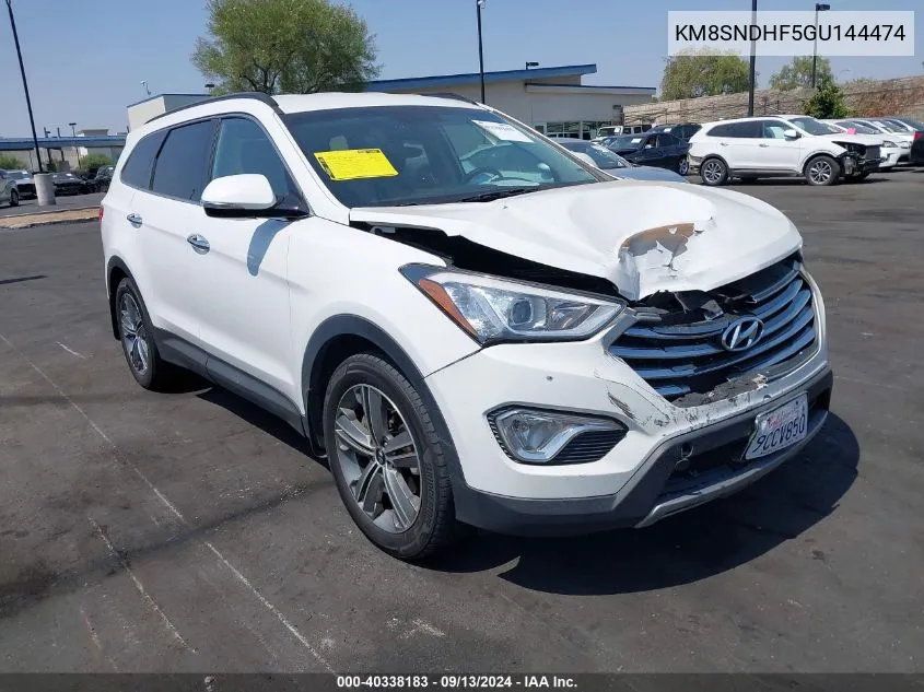 2016 Hyundai Santa Fe Se VIN: KM8SNDHF5GU144474 Lot: 40338183