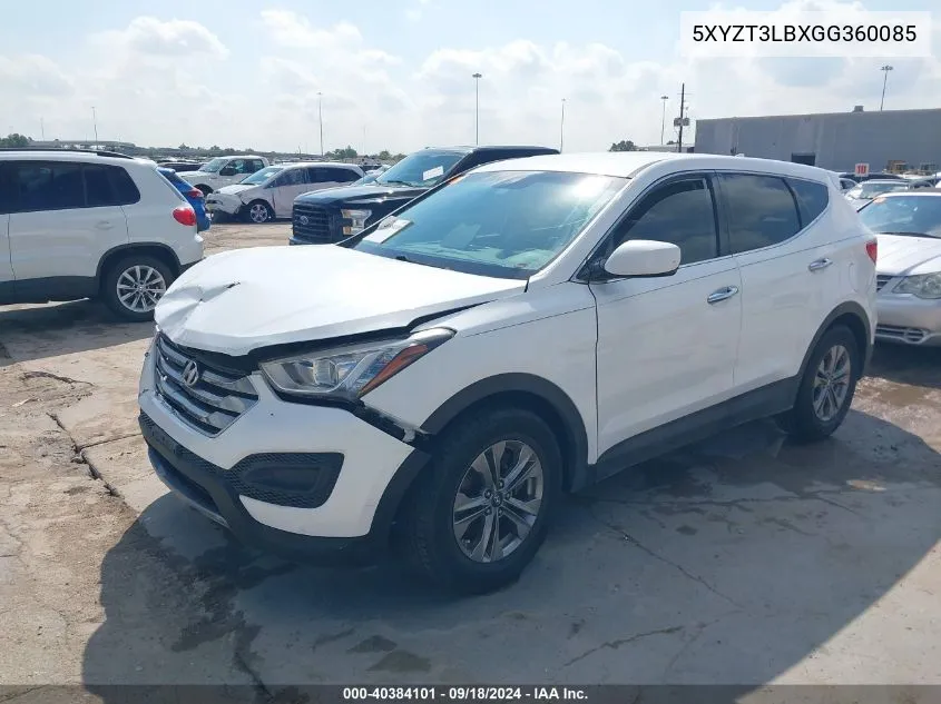 2016 Hyundai Santa Fe Sport 2.4L VIN: 5XYZT3LBXGG360085 Lot: 40384101