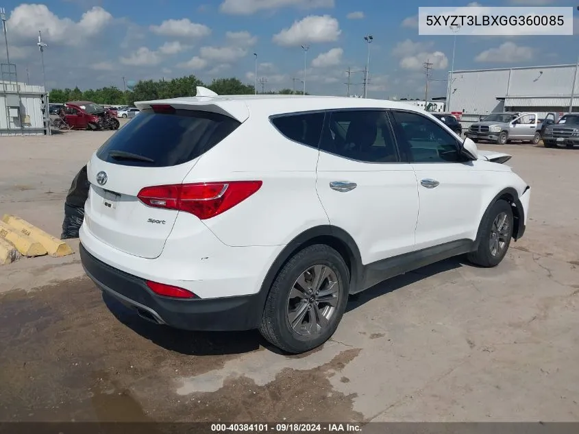 2016 Hyundai Santa Fe Sport 2.4L VIN: 5XYZT3LBXGG360085 Lot: 40384101