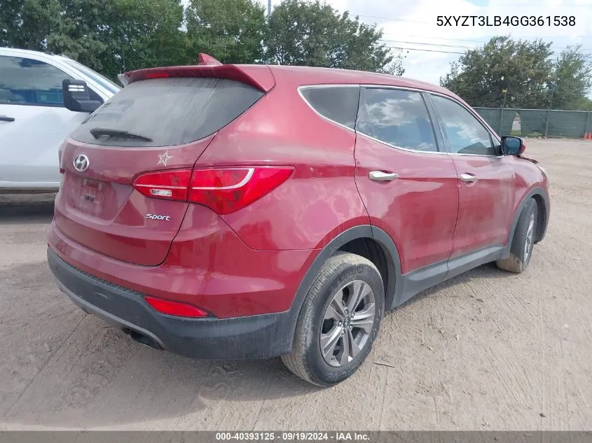 5XYZT3LB4GG361538 2016 Hyundai Santa Fe Sport 2.4L