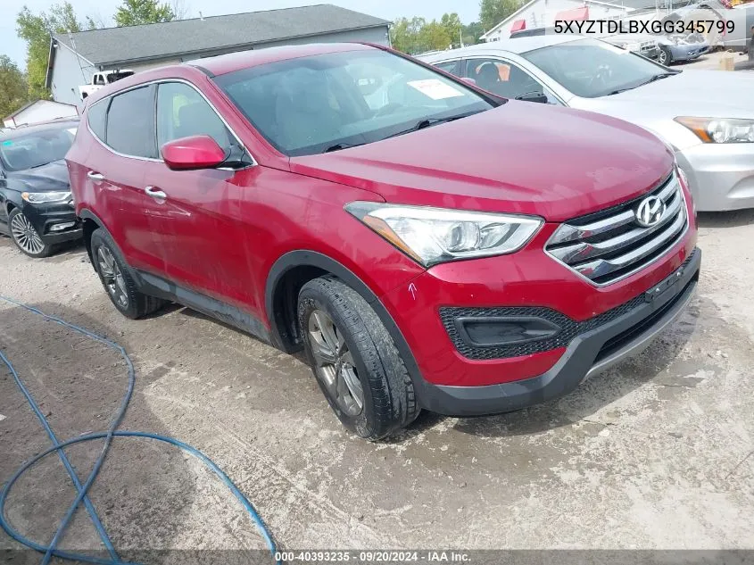 2016 Hyundai Santa Fe Sport 2.4L VIN: 5XYZTDLBXGG345799 Lot: 40393235