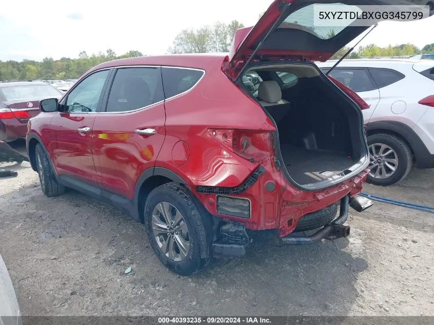 5XYZTDLBXGG345799 2016 Hyundai Santa Fe Sport 2.4L