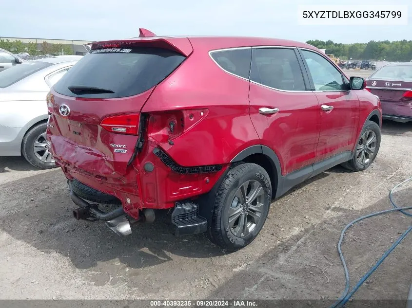 5XYZTDLBXGG345799 2016 Hyundai Santa Fe Sport 2.4L