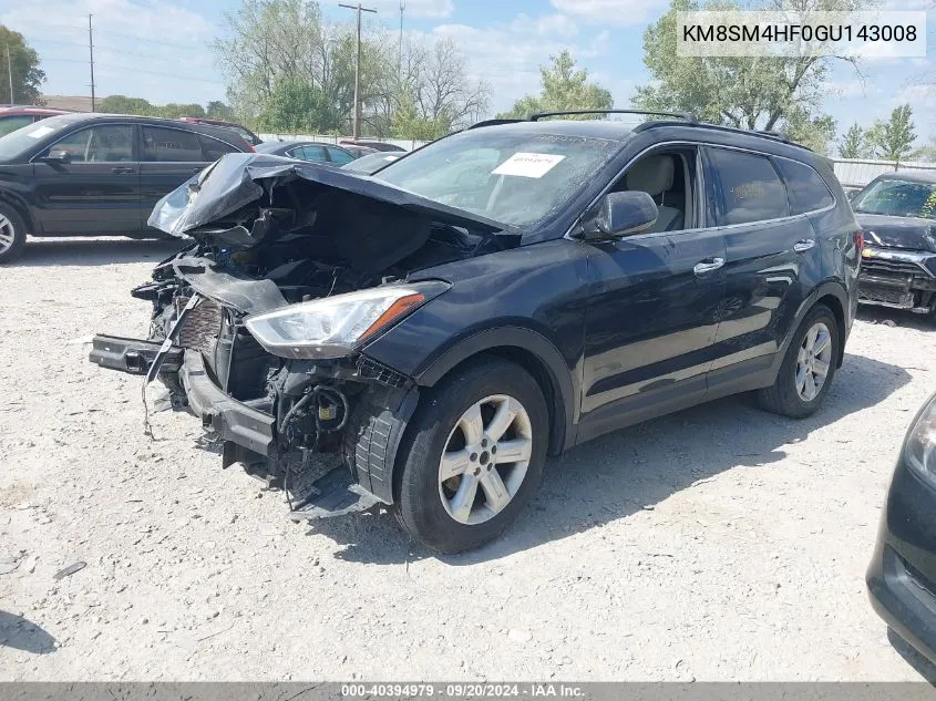 2016 Hyundai Santa Fe Se VIN: KM8SM4HF0GU143008 Lot: 40394979