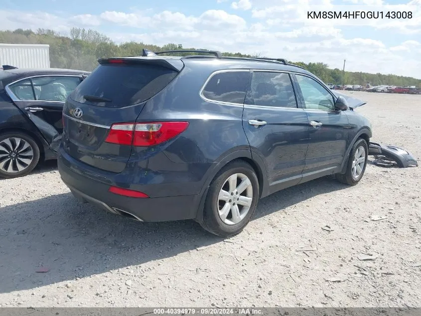 2016 Hyundai Santa Fe Se VIN: KM8SM4HF0GU143008 Lot: 40394979