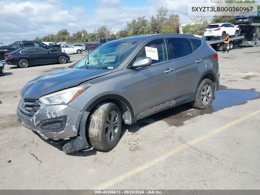 2016 Hyundai Santa Fe Sport 2.4L VIN: 5XYZT3LB0GG360967 Lot: 40396613